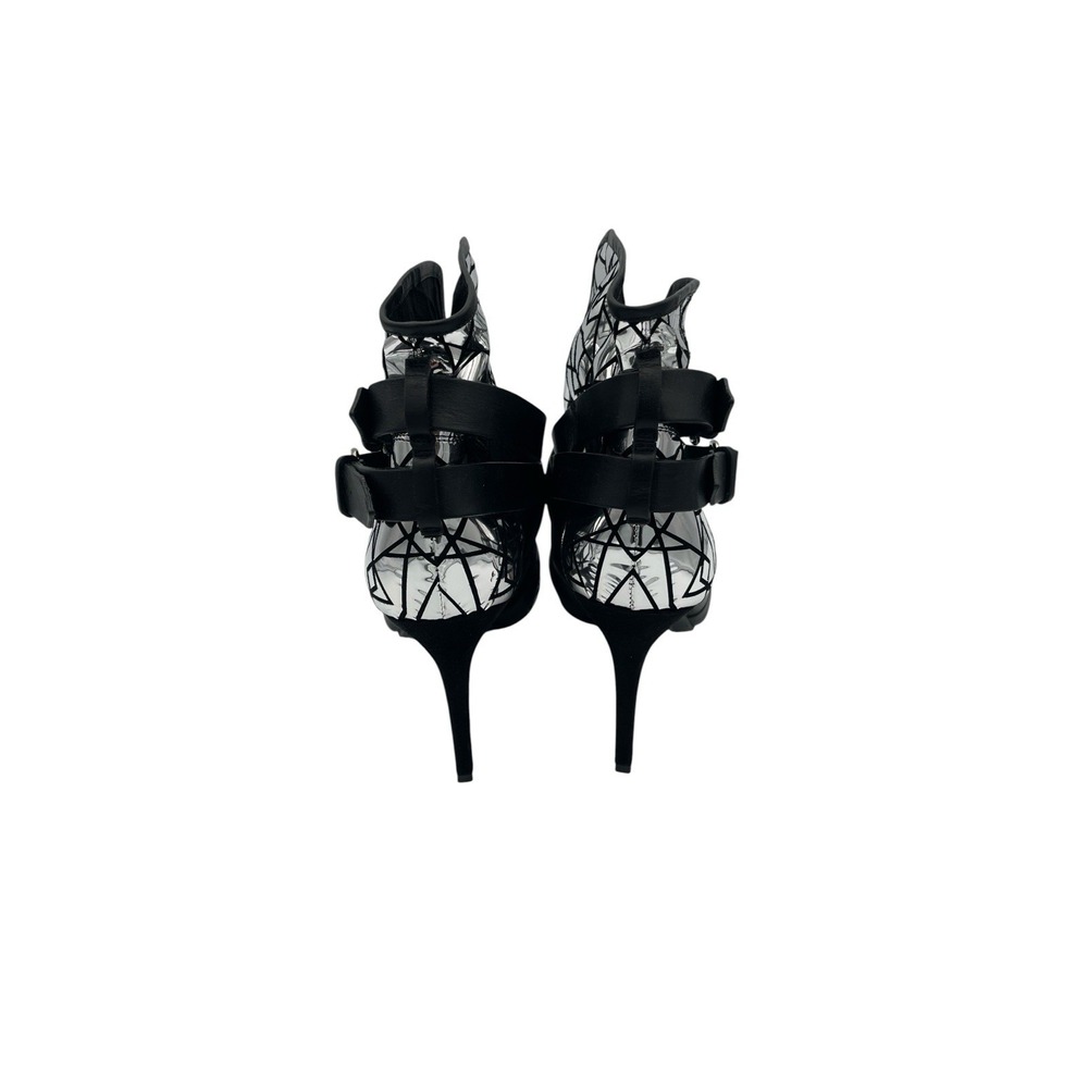 Balmain Jackie Mosaic Silver Mirrored Strappy Stiletto Ankle Boots EU 40 US 10 - Picture 10 of 13